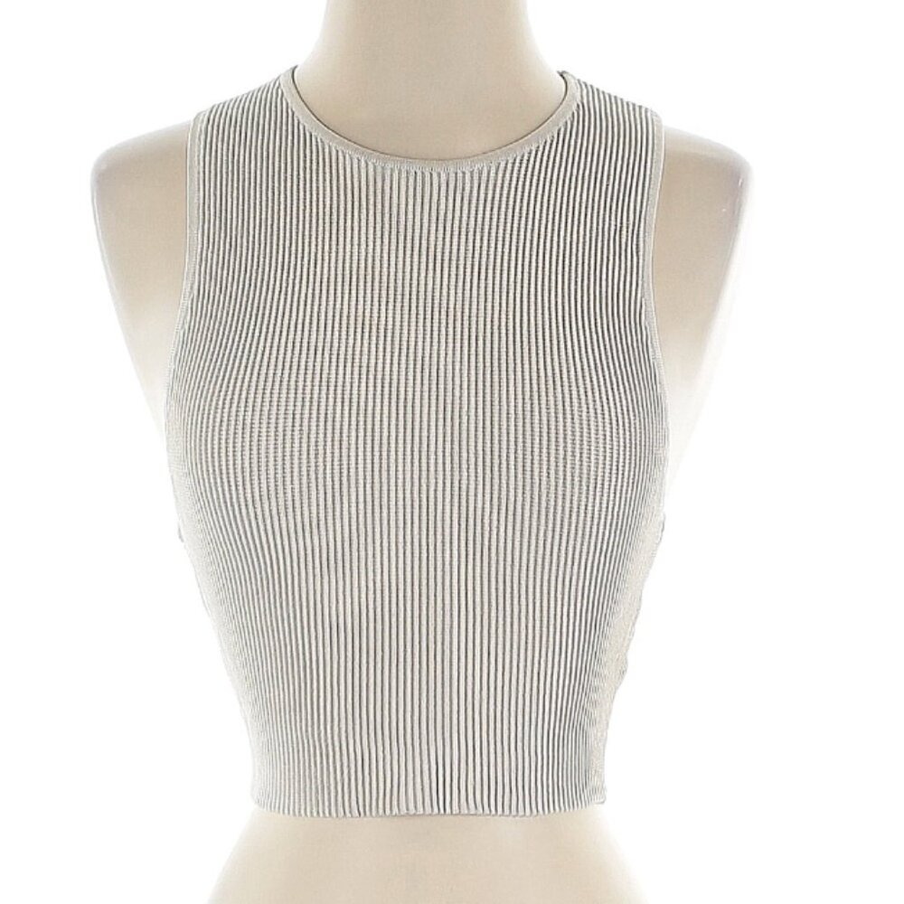 Babaton by Aritzia Rory Sculpt Ribbed Knit Racer Cropped Tank Top